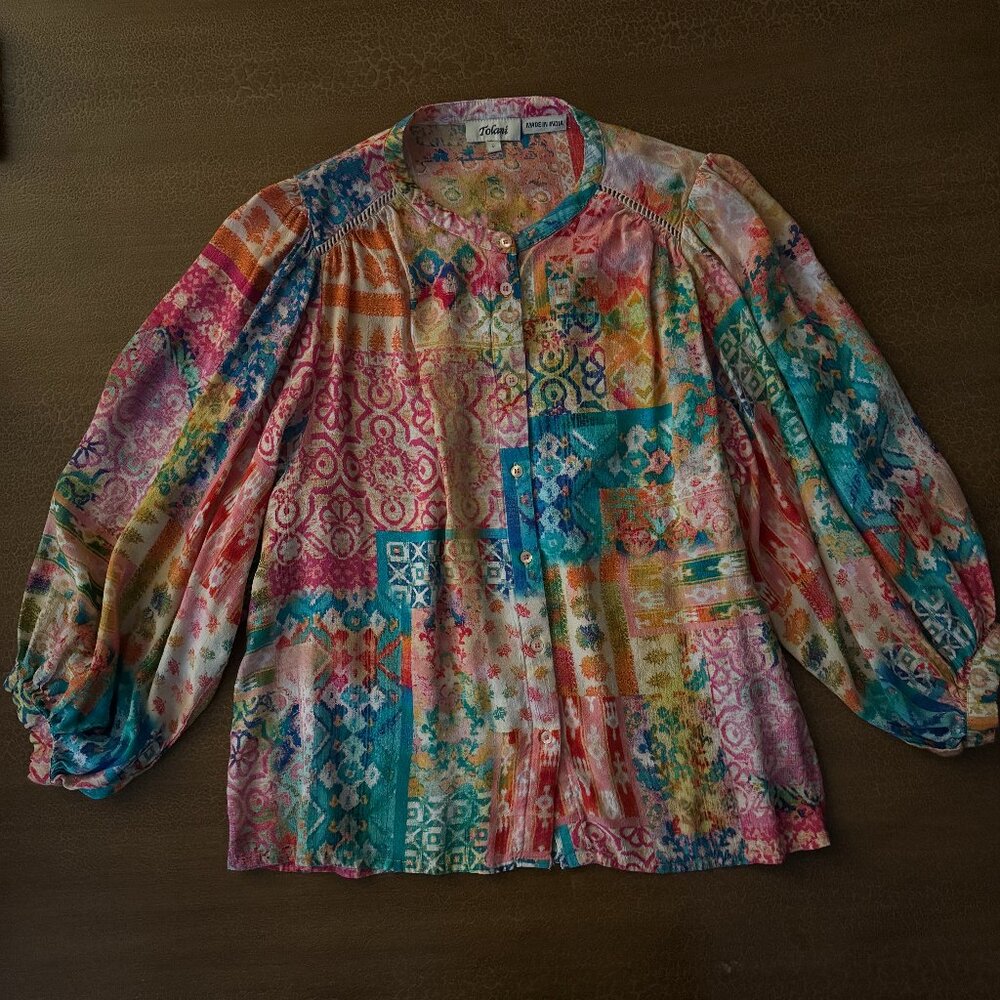 Tolani Flair Shirt - Art Design Made in India - Size Small